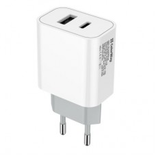 Зарядний пристрій ColorWay Type-C PD + USB QC3.0 (20 W) V2 white (CW-CHS025QPD-WT) - Фото