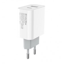 Зарядний пристрій ColorWay Type-C PD + USB QC3.0 (20 W) V2 white (CW-CHS025QPD-WT) - Фото