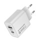 Зарядний пристрій ColorWay Type-C PD + USB QC3.0 (20 W) V2 white (CW-CHS025QPD-WT)