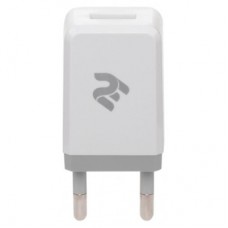 Зарядний пристрій 2E USB Wall Charger USB: DC5V/2.1A, white (2E-WC1USB2.1A-W) - Фото