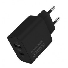 Зарядний пристрій Colorway Type-C PD + USB QC3.0 (20 W) V2 black (CW-CHS025QPD-BK) - Фото