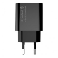 Зарядний пристрій Colorway Type-C PD + USB QC3.0 (20 W) V2 black (CW-CHS025QPD-BK) - Фото