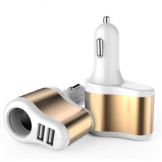 Зарядний пристрій XoKo CC-303 2 USB 2.1 A Gold / White (CC-303-GDWH) - Фото