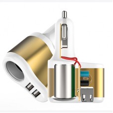 Зарядний пристрій XoKo CC-303 2 USB 2.1 A Gold / White (CC-303-GDWH) - Фото