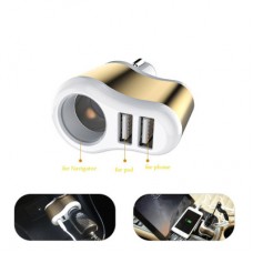 Зарядний пристрій XoKo CC-303 2 USB 2.1 A Gold / White (CC-303-GDWH) - Фото