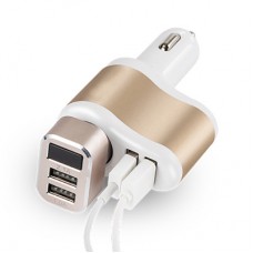 Зарядний пристрій XoKo CC-303 2 USB 2.1 A Gold / White (CC-303-GDWH) - Фото