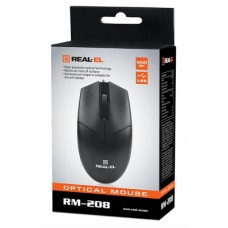 Мишка REAL-EL RM-208 USB Black - Фото