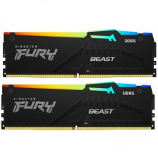 Модуль памяти для компьютера DDR5 16GB (2x8GB) 5200 MHz FURY Beast RGB Kingston Fury (ex.HyperX) (KF552C40BBAK2-16)