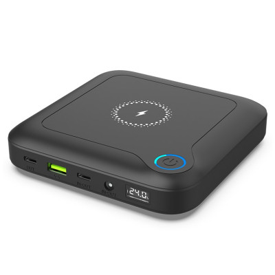 Батарея універсальна PowerPlant 24000 mAh, PD/60W, DC 12-24 V 9 connectors, QC/3.0, USB-C*2, USB-A, Wireless