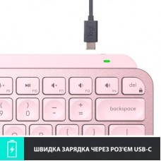 Клавіатура Logitech MX Keys Mini Wireless Illuminated UA Rose (920-010500) - Фото