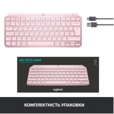 Клавіатура Logitech MX Keys Mini Wireless Illuminated UA Rose (920-010500) - Фото