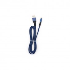 Дата кабель USB 2.0 AM to Micro 5P 1m flat nylon blue Vinga (VCPDCMFNB1B) - Фото
