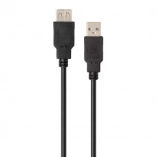 Дата кабель USB 2.0 AM/AF 1.8m Vinga (VCPUSBAMAF1.8BK) - Фото