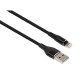 Дата кабель USB 2.0 AM to Lightning 1.0m cylindric nylon back Vinga (VCPDCLCANB1BK)