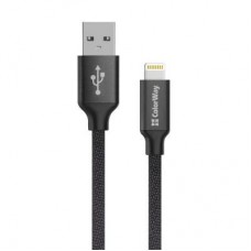 Дата кабель USB 2.0 AM to Lightning 2.0m black ColorWay (CW-CBUL007-BK) - Фото