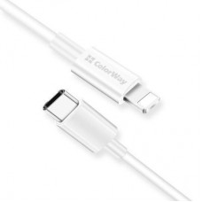 Дата кабель USB Type-C to Lightning 1.0m 3A white ColorWay (CW-CBPDCL032-WH) - Фото