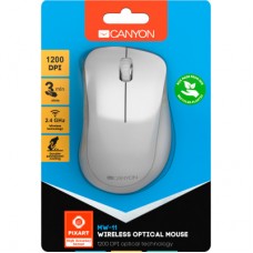 Мышка Canyon MW-11 Wireless Pixart White Grey (CNE-CMSW11PW) - Фото