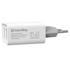 Зарядний пристрій ColorWay 2 USB AUTO ID 2.1 A (10 W) (CW-CHS015-WT) - Фото