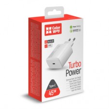 Зарядное устройство ColorWay Power Delivery Port PPS USB Type-C (45W) white (CW-CHS034PD-WT) - Фото