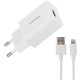 Зарядний пристрій Proda USB 2,4 A + USB Lightning cable (PD-A43i-WHT)
