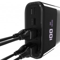 Оригінальний Wozinsky Power Bank 30000 mAh Li-Ion 4 x USB with LCD display 2A black WPB-001BK - Фото