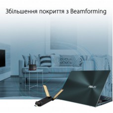 Мережева карта Wi-Fi ASUS USB-AX56 AX1800 USB 3.0 WPA3 MU-MIMO OFDMA (USB-AX56) - Фото