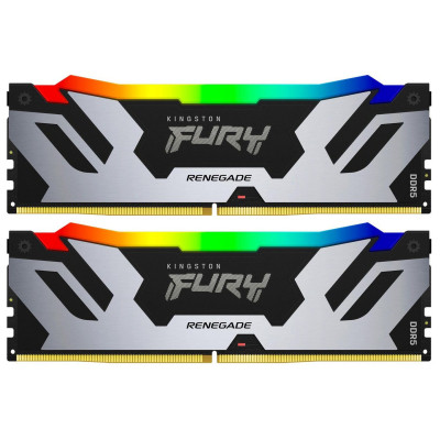 Модуль пам'яті для комп'ютера DDR5 32 GB (2x16GB) 6400 MHz Renegade Silver RGB Kingston Fury (ex.HyperX)