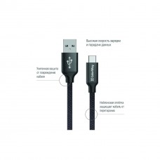 Дата кабель USB 2.0 AM to Type-C 1.0m 2.1А black ColorWay (CW-CBUC003-BK) - Фото