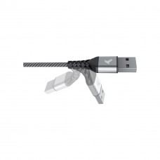 Дата кабель USB 2.0 AM to Micro 5P 1.0m Flex Gray Pixus (4897058531145) - Фото