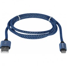 Дата кабель USB 2.0 AM to Lightning 1.0m ACH01-03T 2.1A blue Defender (87811) - Фото