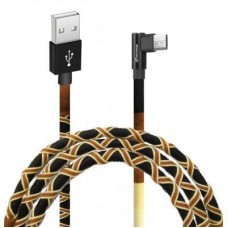 Дата кабель USB 2.0 AM to Micro 5P 1.0m Brown/Yellow Grand-X (FM-08BY) - Фото