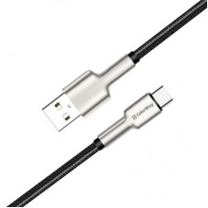 Дата кабель USB 2.0 AM to Type-C 1.0m head metal black ColorWay (CW-CBUC046-BK) - Фото