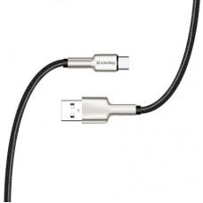Дата кабель USB 2.0 AM to Type-C 1.0m head metal black ColorWay (CW-CBUC046-BK) - Фото