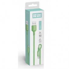 Дата кабель USB 2.0 AM to Type-C 1.0m soft silicone green ColorWay (CW-CBUC042-GR) - Фото