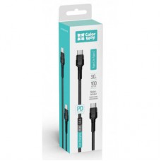 Дата кабель USB Type-C to Type-C 1.0m 3.0A black ColorWay (CW-CBPDCC047-BK) - Фото