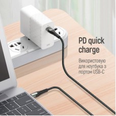 Дата кабель USB Type-C to Type-C 2.0m PD Fast Charging 65W 3A grey ColorWay (CW-CBPDCC039-GR) - Фото