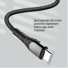 Дата кабель USB Type-C to Type-C 2.0m PD Fast Charging 65W 3A grey ColorWay (CW-CBPDCC039-GR) - Фото