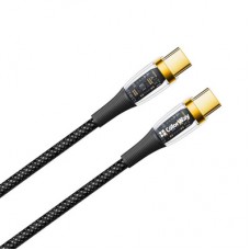 Дата кабель USB-C to USB-C 1.2m 5A 100W transparent head ColorWay (CW-CBPDCC053-BK) - Фото