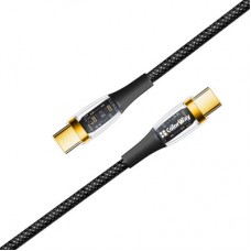 Дата кабель USB-C to USB-C 1.2m 5A 100W transparent head ColorWay (CW-CBPDCC053-BK) - Фото