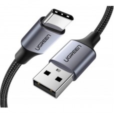 Дата кабель USB 2.0 AM to Type-C 1.5m US288 Aluminum Braid (Black) Ugreen (60127) - Фото