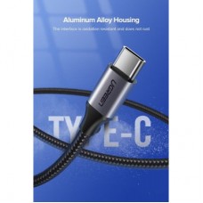 Дата кабель USB 2.0 AM to Type-C 1.5m US288 Aluminum Braid (Black) Ugreen (60127) - Фото