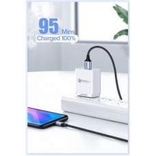 Дата кабель USB 2.0 AM to Type-C 1.5m US288 Aluminum Braid (Black) Ugreen (60127) - Фото