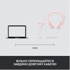 Навушники Logitech H390 USB Rose (981-001281) - Фото