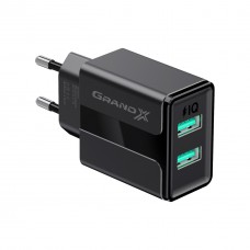 Зарядное устройство Grand-X 5V 2,4A USB Black (CH-15B)