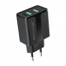 Зарядний пристрій Grand-X 5V 2,1A Black + cable USB-Lightning (CH15LTB) - Фото