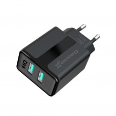 Зарядний пристрій Grand-X 5V 2,1A USB Black (CH-15B) - Фото