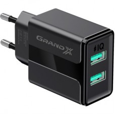 Зарядний пристрій Grand-X CH-15T 5V 2,1 A USB Black + cable USB —> Type C, Cu, 4A, TPE (CH-15T) - Фото