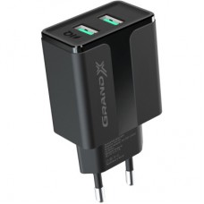 Зарядний пристрій Grand-X CH-15T 5V 2,1 A USB Black + cable USB —> Type C, Cu, 4A, TPE (CH-15T) - Фото