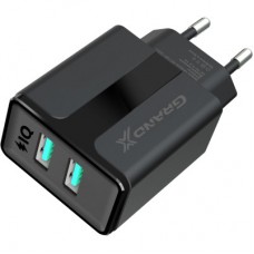Зарядний пристрій Grand-X CH-15T 5V 2,1 A USB Black + cable USB —> Type C, Cu, 4A, TPE (CH-15T) - Фото