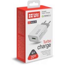 Зарядное устройство ColorWay 1USB Huawei Super Charge/Quick Charge 3.0, 4A (20W) (CW-CHS014Q-WT) - Фото